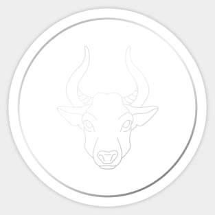 Taurus Zodiac Art Silver Sticker